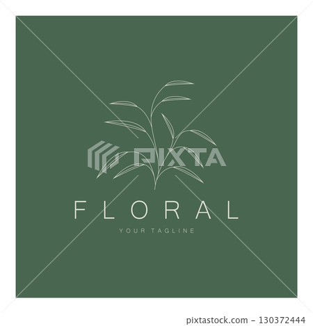 Elegant floral and leaf frame. Delicate botanical vector illustration for labels, spas, corporate identity, and wedding invitations Elegant floral and leaf frame. Delicate botanical vector illustration for labels, spas, corporate identity, and wedding invitations 130372444