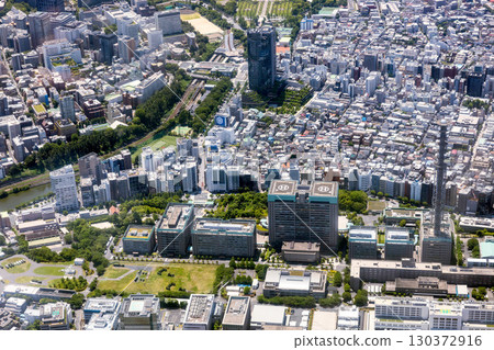 從市谷防衛省上空俯瞰四谷地區 從市谷防衛省上空俯瞰四谷地區 130372916