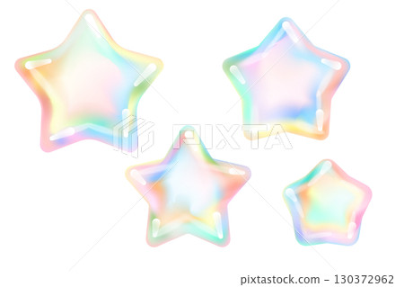 美麗的彩虹色星形肥皂泡插畫 130372962