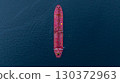 Aerial view crude oil tanker ship at sea, Red crude oil tanker ship top view, Logistic and maritime transpoprtation of petroleum, Modern offshore terminal  loading tanker ship. 130372963
