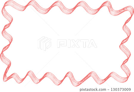 Hand-painted wave pattern red ribbon frame 130373009