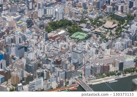 Aerial view of Asakusa Temple near Tokyo 130373133