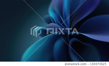 An abstract design featuring deep blue hues and soft, flowing shapes that create a calm, serene atmosphere. 130373825