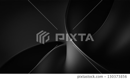 Dark grey backdrop showcases smooth, flowing 3D shapes that create a sense of depth and movement. Dark grey backdrop showcases smooth, flowing 3D shapes that create a sense of depth and movement. 130373856