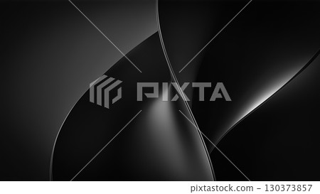 Curved 3D shapes blend seamlessly into a dark grey backdrop, creating an intriguing and modern abstract design. Curved 3D shapes blend seamlessly into a dark grey backdrop, creating an intriguing and modern abstract design. 130373857