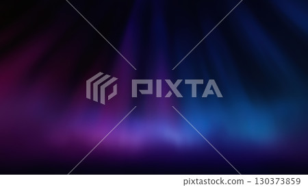 Vibrant abstract gradient in blue, purple, and green, reminiscent of northern lights in a soft blend. 130373859