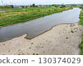 Low river water levels due to lack of rain 130374029