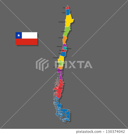 Vector map of Chile 130374042