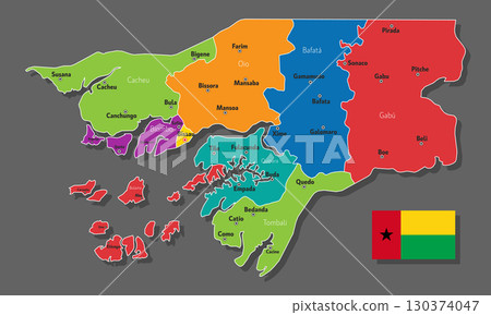 Vector map of Guinea-Bissau 130374047