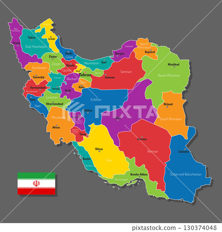 Vector map of Iran Vector map of Iran 130374048