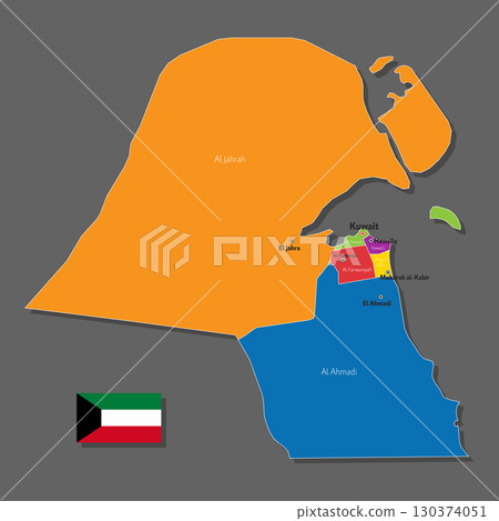 Vector map of Kuwait Vector map of Kuwait 130374051