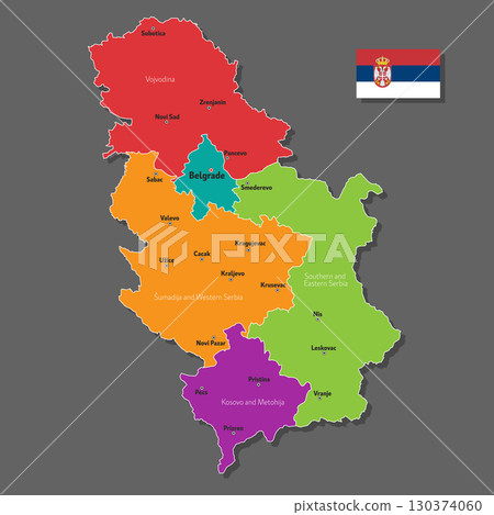 Vector map of Serbia Vector map of Serbia 130374060