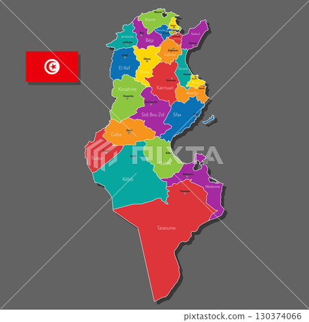 Vector map of Tunisia Vector map of Tunisia 130374066