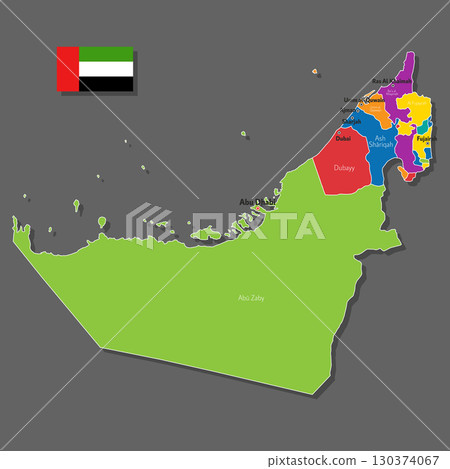 Vector map of UAE 130374067
