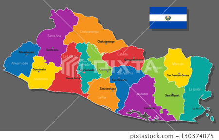 Vector map of El Salvador 130374075