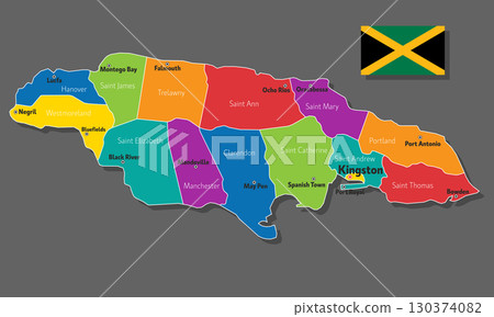 Vector map of Jamaica Vector map of Jamaica 130374082