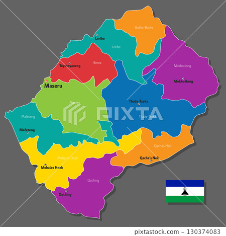 Vector map of Lesotho 130374083
