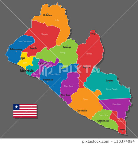 Vector map of Liberia Vector map of Liberia 130374084