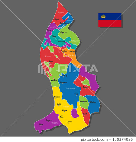Vector map of Liechtenstein 130374086