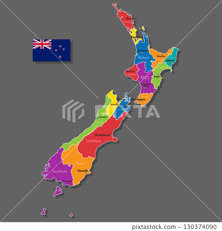 Vector map of New Zealand Vector map of New Zealand 130374090