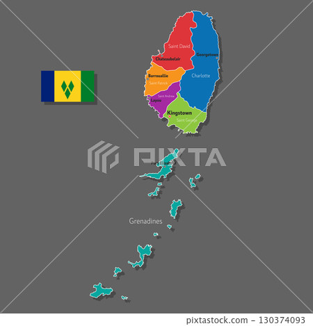 Vector map of Saint Vincent and the Grenadines 130374093