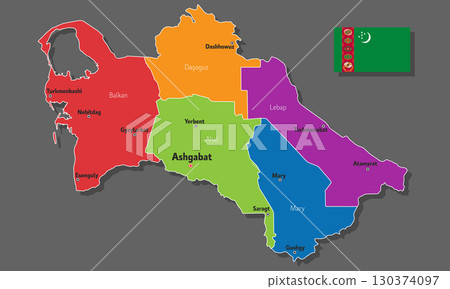 Vector map of Turkmenistan Vector map of Turkmenistan 130374097