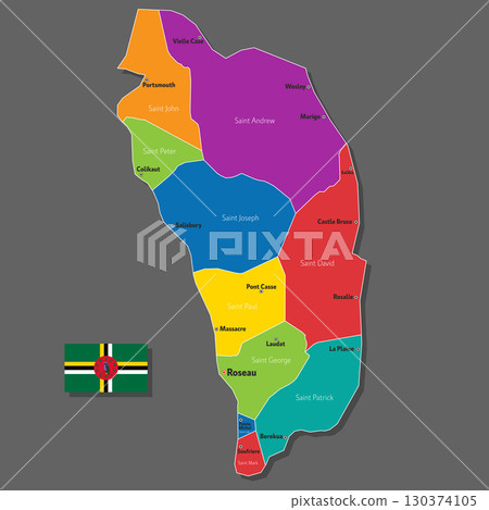 Vector map of Dominica 130374105