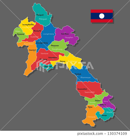 Vector map of Laos 130374109