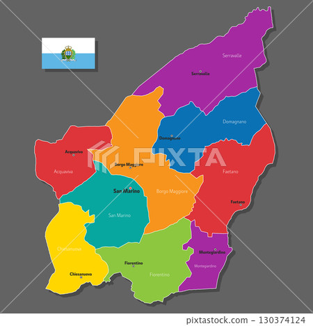 Vector map of San Marino Vector map of San Marino 130374124