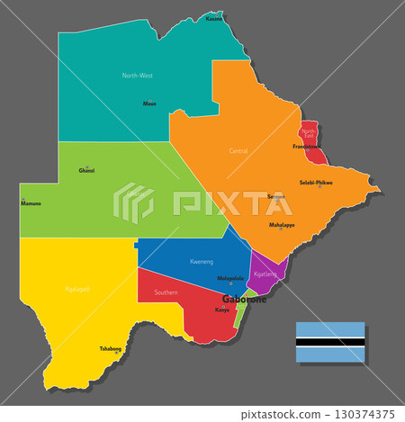 Vector map of Botswana 130374375