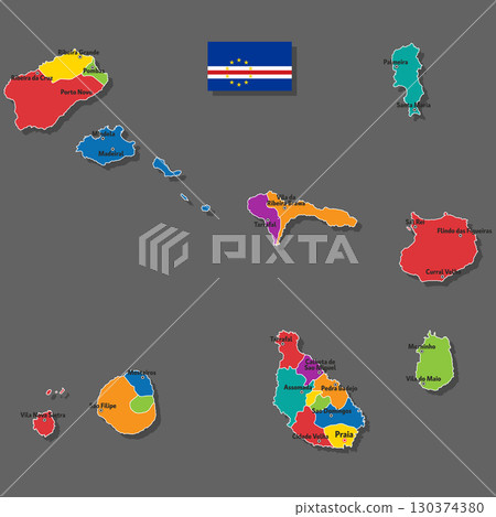 Vector map of Cape Verde 130374380