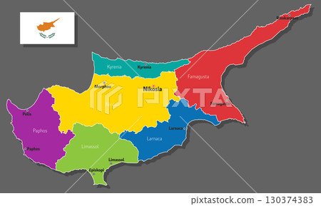 Vector map of Cyprus 130374383
