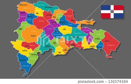 Vector map of Dominican Republic 130374384