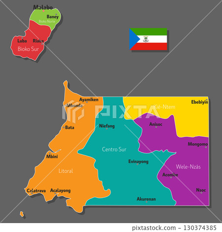 Vector map of Equatorial Guinea 130374385