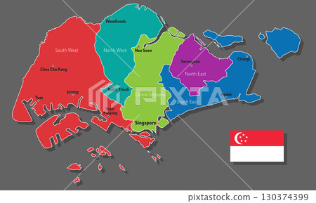 Vector map of Singapore Vector map of Singapore 130374399