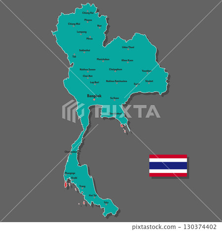 Vector map of Thailand Vector map of Thailand 130374402