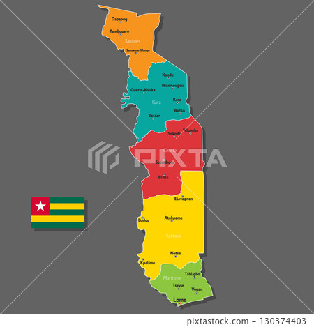 Vector map of Togo Vector map of Togo 130374403