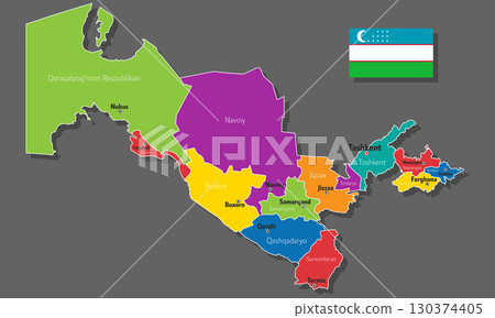 Vector map of Uzbekistan 130374405
