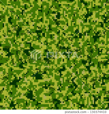 Seamless digital pattern bright green camouflage grunge 130374410