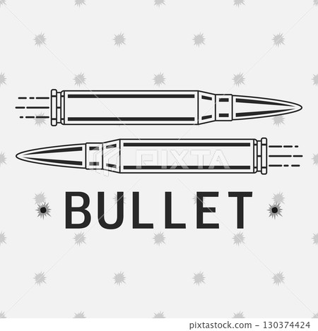 Vector logo of bullet with text 130374424