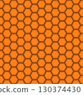 Seamless orange hexagon pattern 130374430