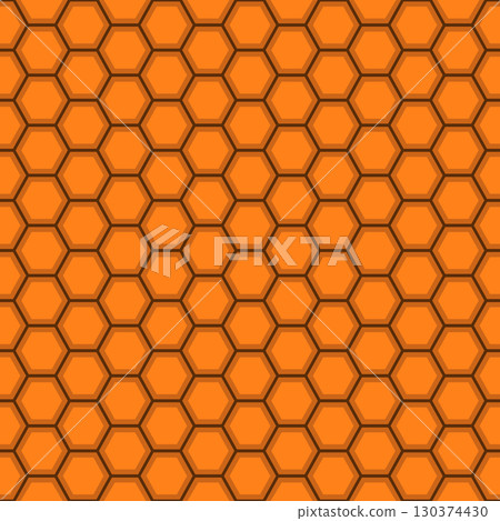 Seamless orange hexagon pattern 130374430