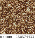 Seamless pattern brown digital pixel camouflage grunge 130374433