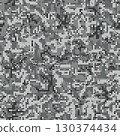 Seamless pattern gray digital pixel camouflage grunge 130374434