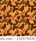 Seamless pattern orange jungle camouflage grunge 130374436