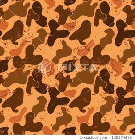 Seamless pattern orange jungle camouflage grunge 130374436