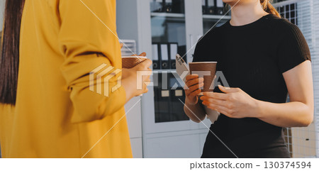 Construction and structure concept of engineer working drawing on blueprint meeting for project working with partner on model building and engineering tools in working site, construction concept. 130374594