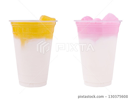 Refreshing colorful drinks in clear cups for summer enjoyment Refreshing colorful drinks in clear cups for summer enjoyment 130375608