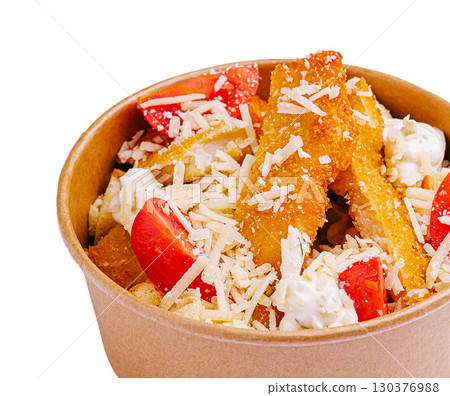 Delicious dessert bowl featuring layered sweets and fresh strawberries Delicious dessert bowl featuring layered sweets and fresh strawberries 130376988