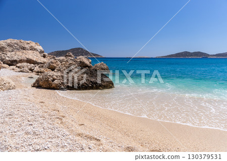 Gerenlik Beach. Serene coastal scene showcasing turquoise water 130379531